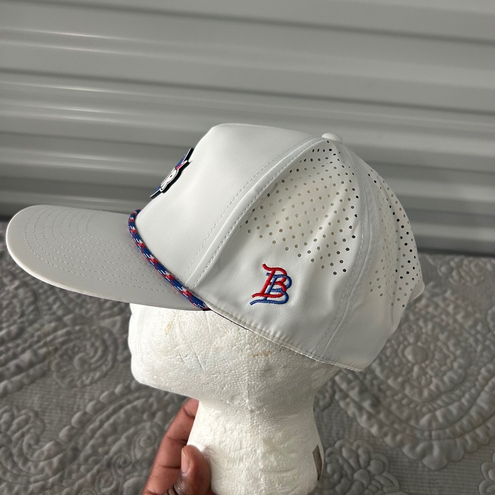 Branded Bills White JMTR NASA Logo Performance Rope Snapback Hat Perforated Cap